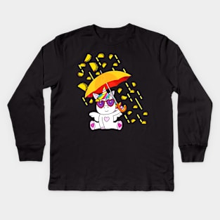 Its Raining Tacos - Funny Unicorn Tacos Kids Long Sleeve T-Shirt